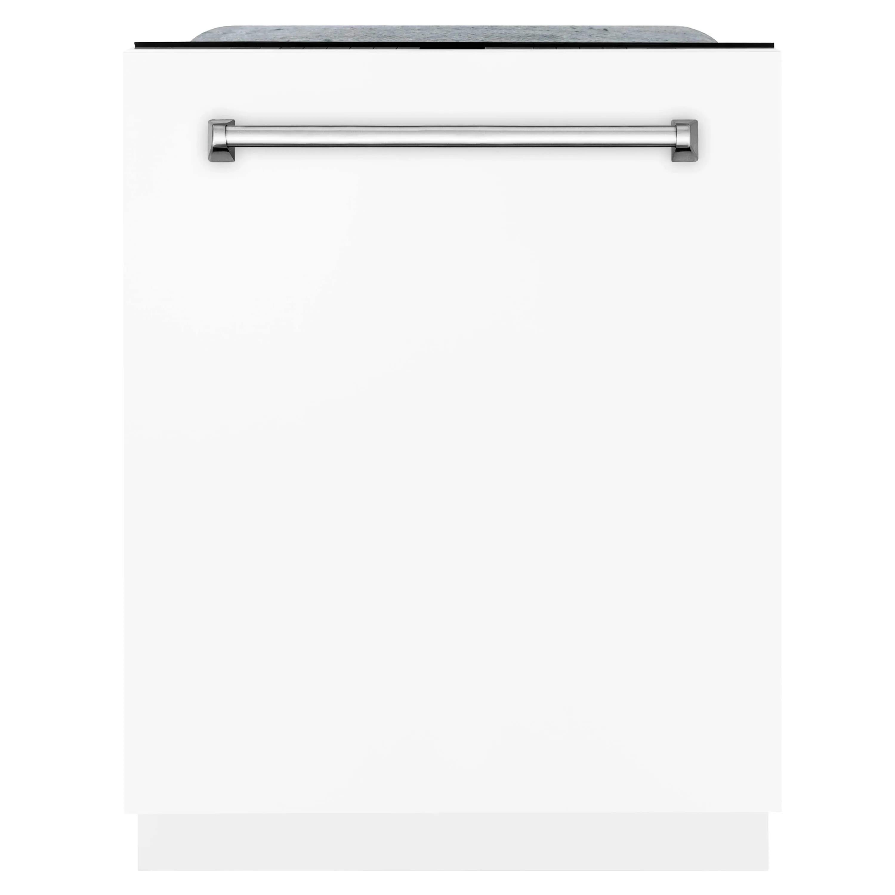 ZLINE 24-Inch Monument Series 3rd Rack Top Touch Control Dishwasher in White Matte with Stainless Steel Tub, 45dBa (DWMT-WM-24)