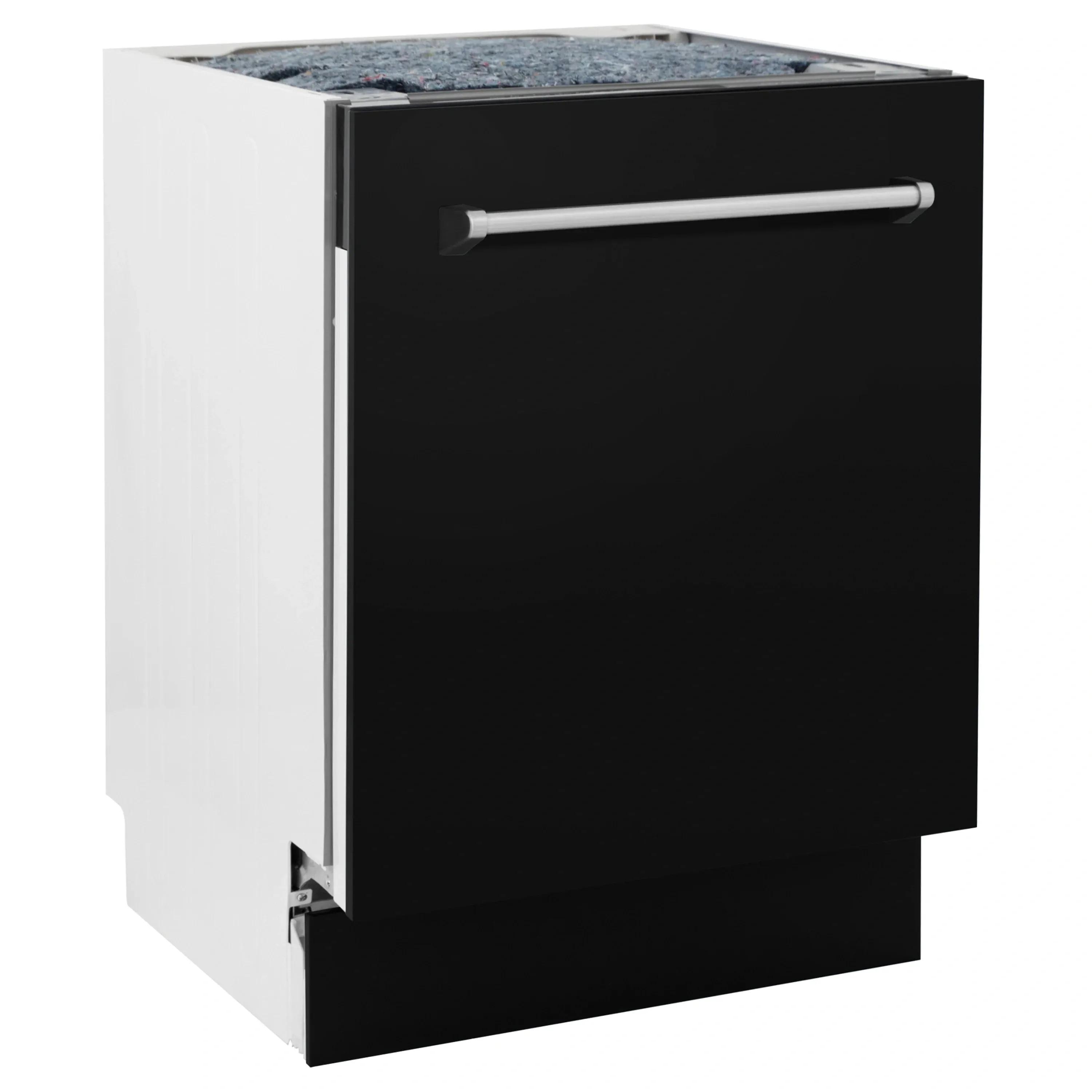 ZLINE 24-Inch Tallac Series 3rd Rack Dishwasher in Black Matte with Stainless Steel Tub, 51dBa (DWV-BLM-24)
