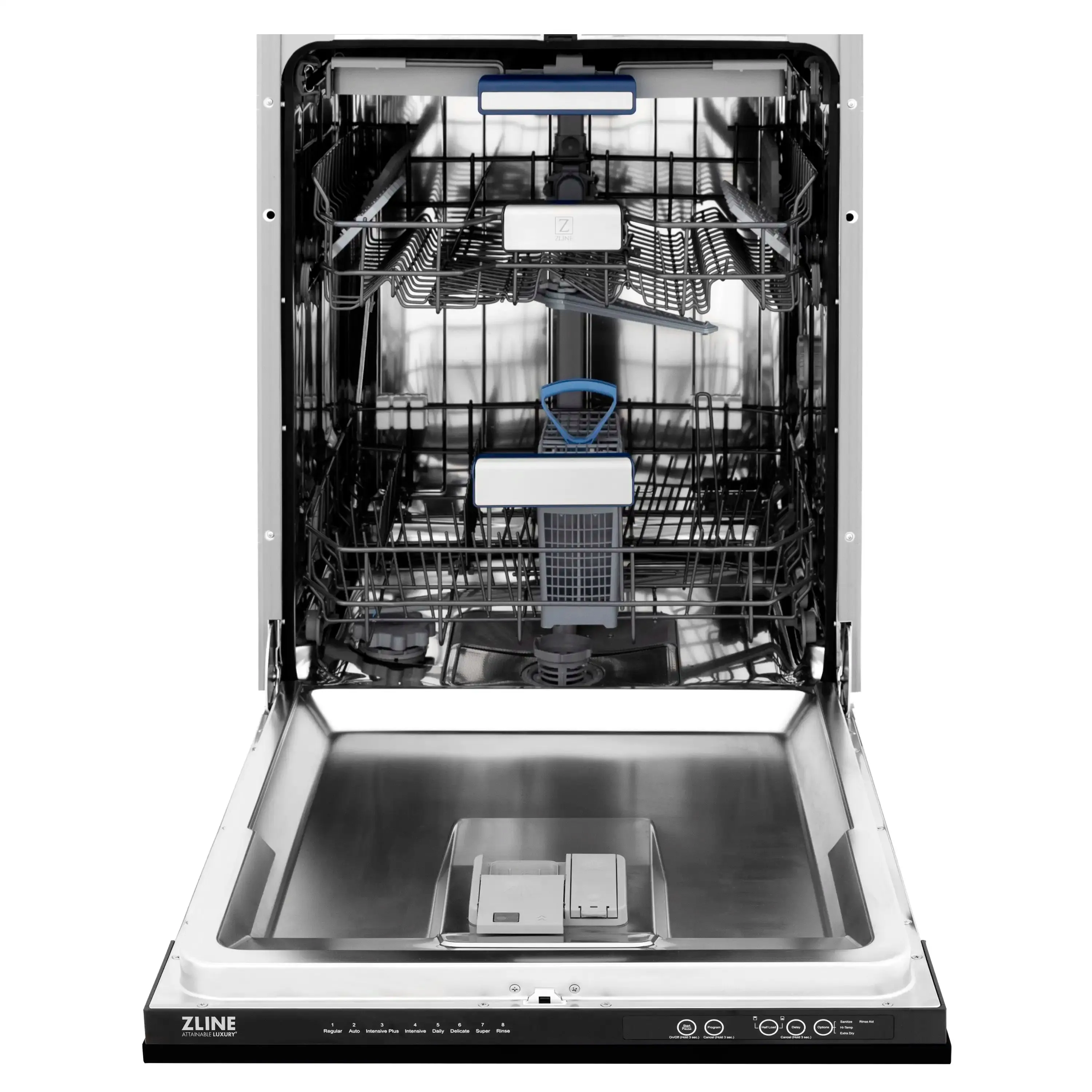 ZLINE 24-Inch Tallac Series 3rd Rack Dishwasher in Black Matte with Stainless Steel Tub, 51dBa (DWV-BLM-24)
