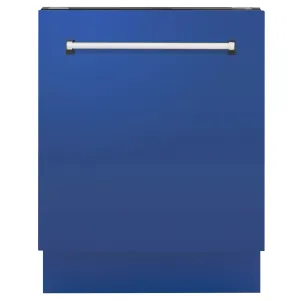 ZLINE 24-Inch Tallac Series 3rd Rack Dishwasher in Blue Matte with Stainless Steel Tub, 51dBa (DWV-BM-24)