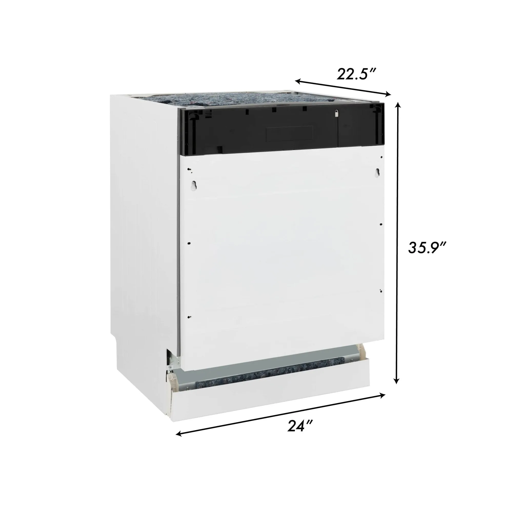 ZLINE 24-Inch Tallac Series 3rd Rack Dishwasher in Custom Panel Ready with Stainless Steel Tub, 51dBa (DWV-24)