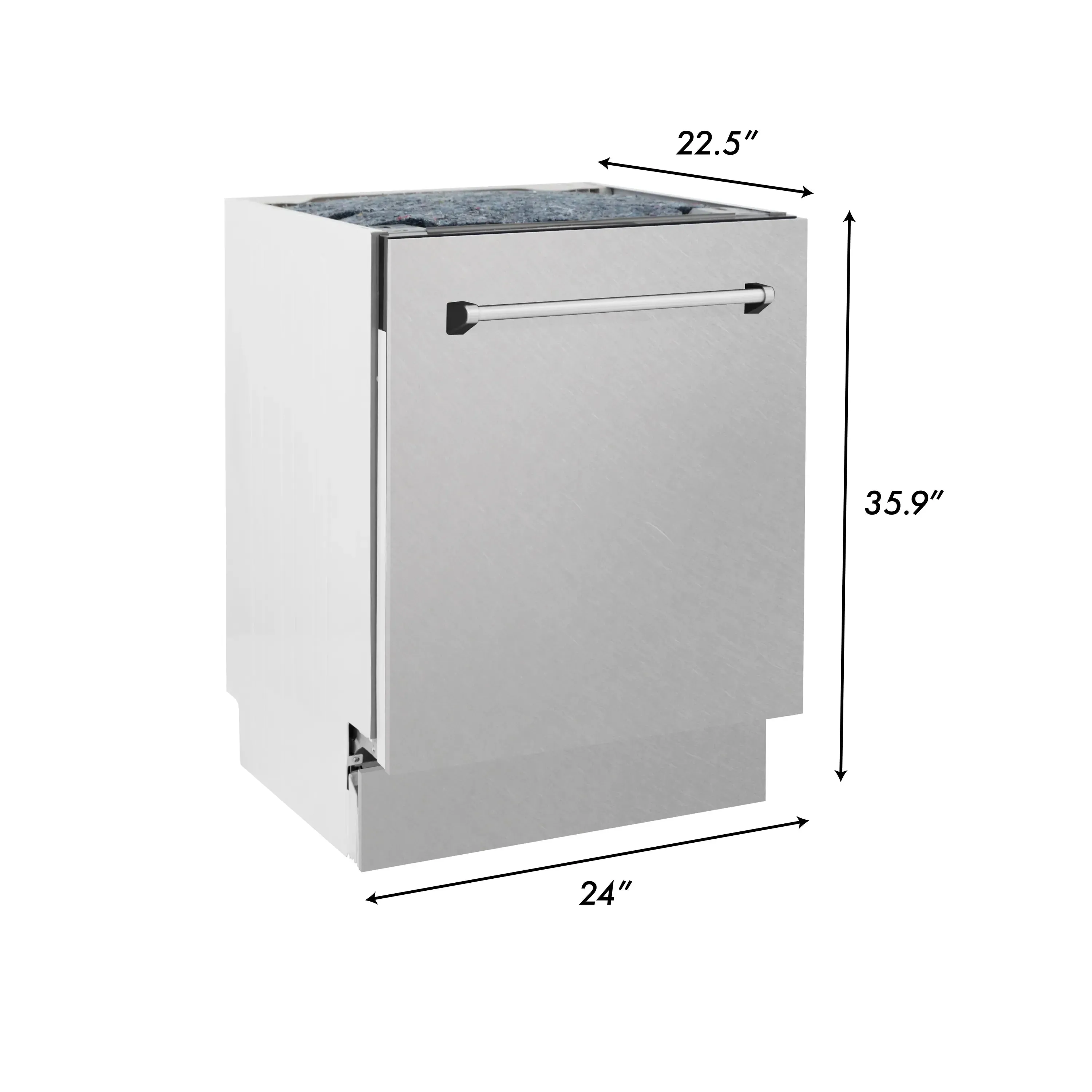 ZLINE 24-Inch Tallac Series 3rd Rack Dishwasher in DuraSnow with Stainless Steel Tub, 51dBa (DWV-SN-24)