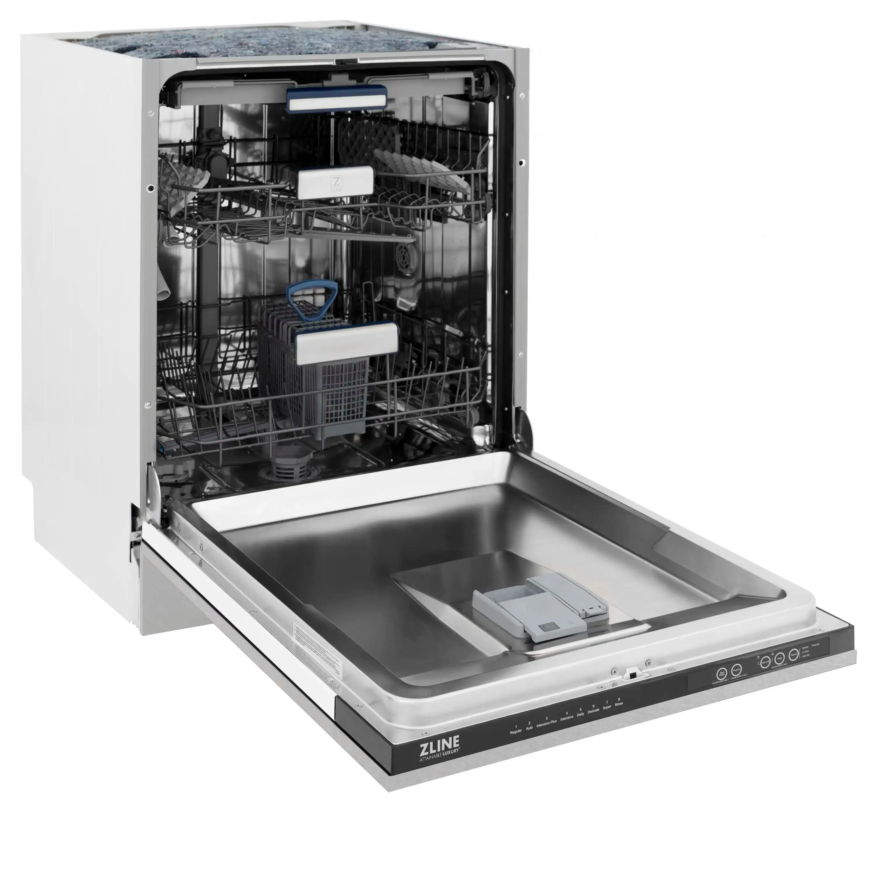 ZLINE 24-Inch Tallac Series 3rd Rack Dishwasher in DuraSnow with Stainless Steel Tub, 51dBa (DWV-SN-24)
