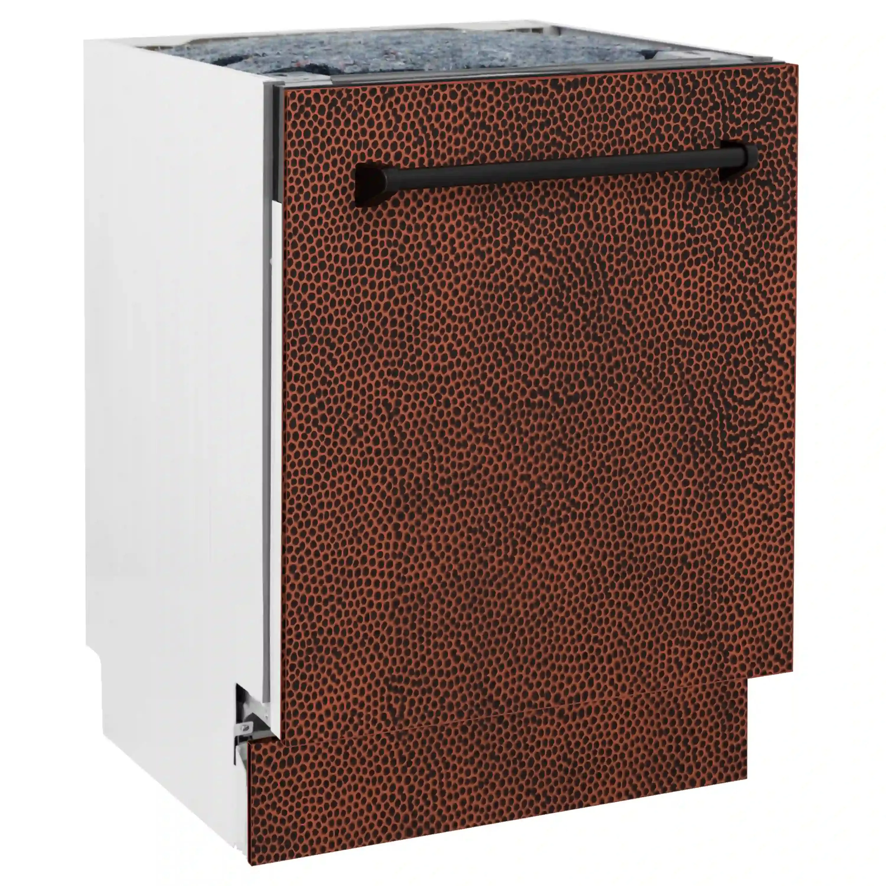 ZLINE 24-Inch Tallac Series 3rd Rack Dishwasher in Hand Hammered Copper with Stainless Steel Tub, 51dBa (DWV-HH-24)