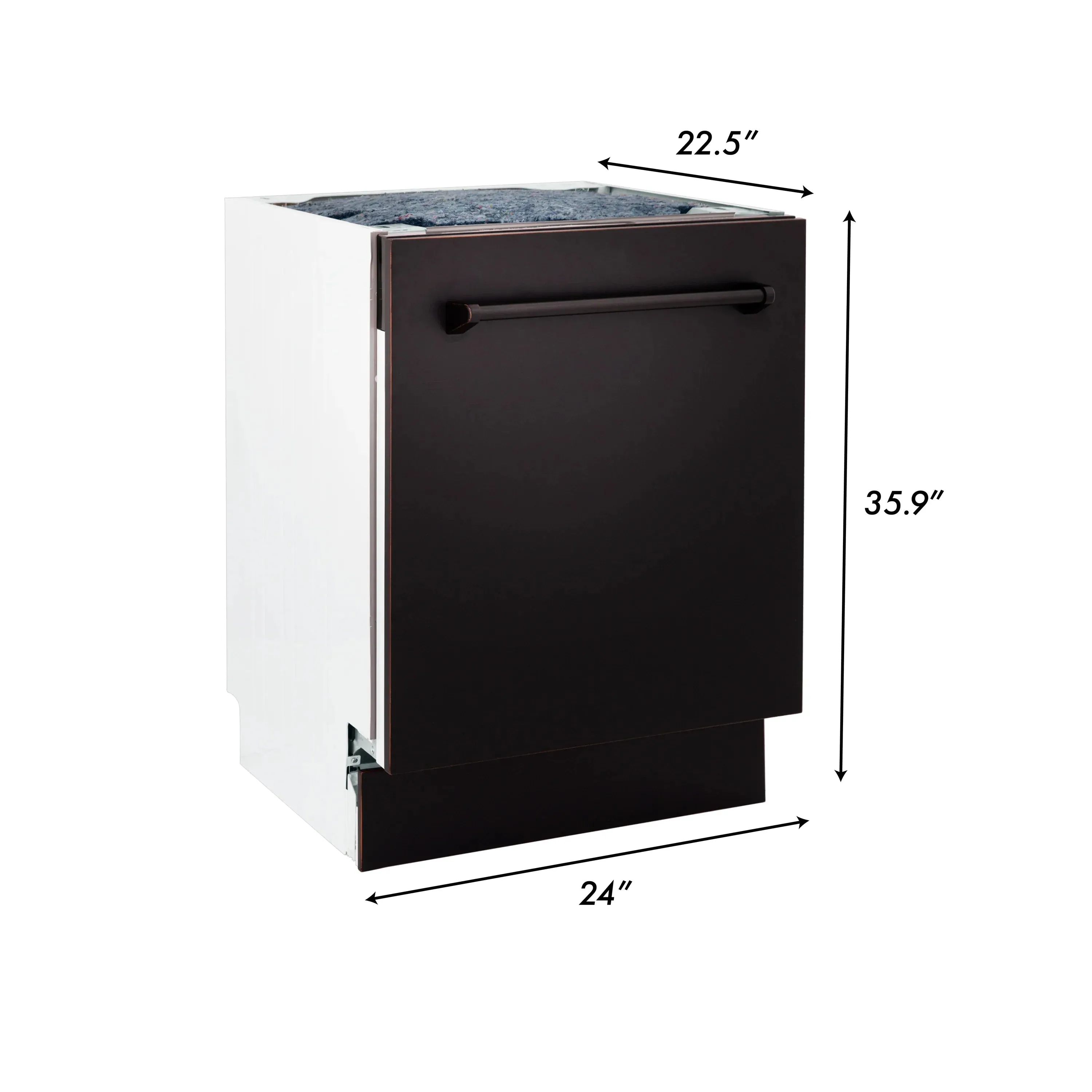 ZLINE 24-Inch Tallac Series 3rd Rack Dishwasher in Oil Rubbed Bronze with Stainless Steel Tub, 51dBa (DWV-ORB-24)