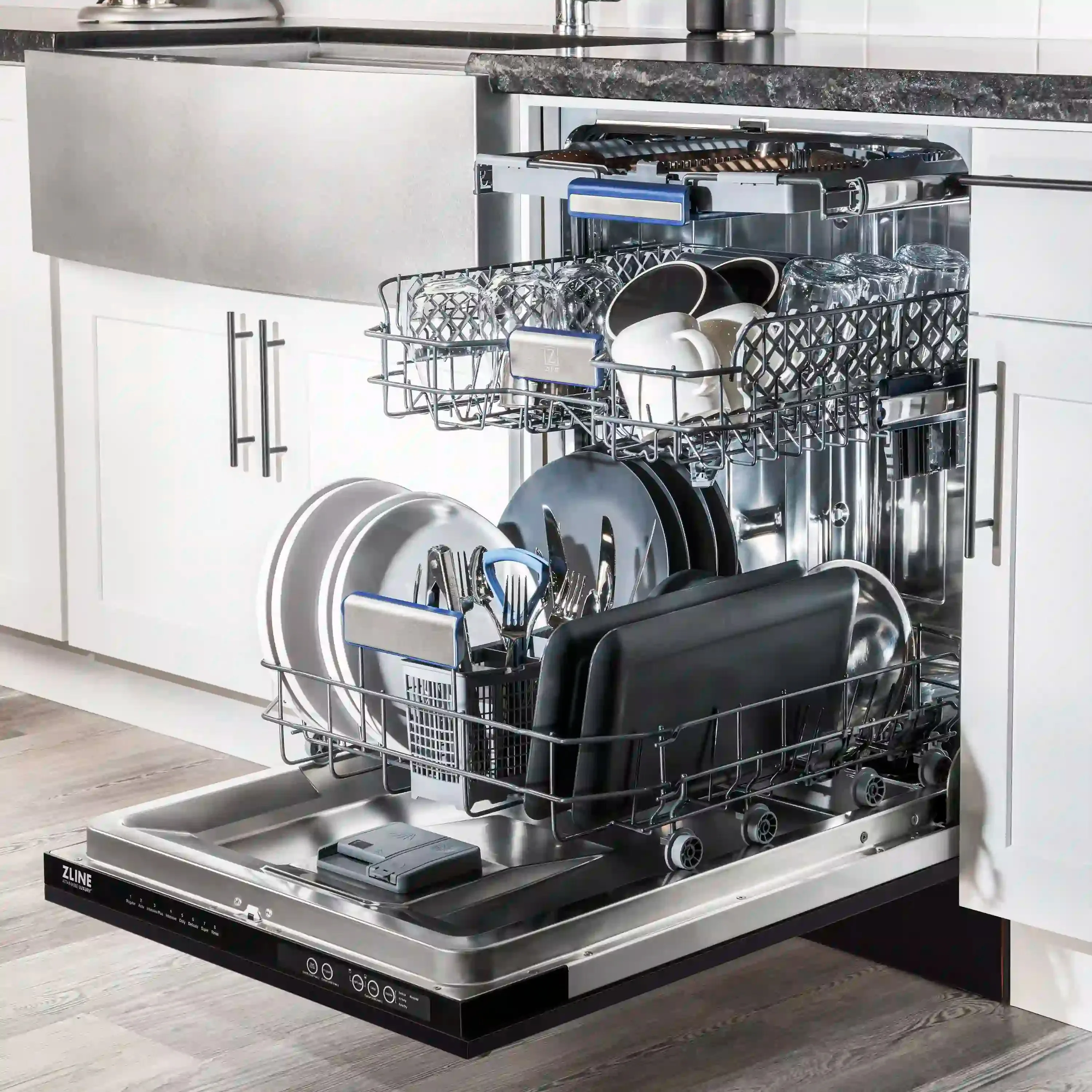 ZLINE 24-Inch Tallac Series 3rd Rack Dishwasher in Oil Rubbed Bronze with Stainless Steel Tub, 51dBa (DWV-ORB-24)