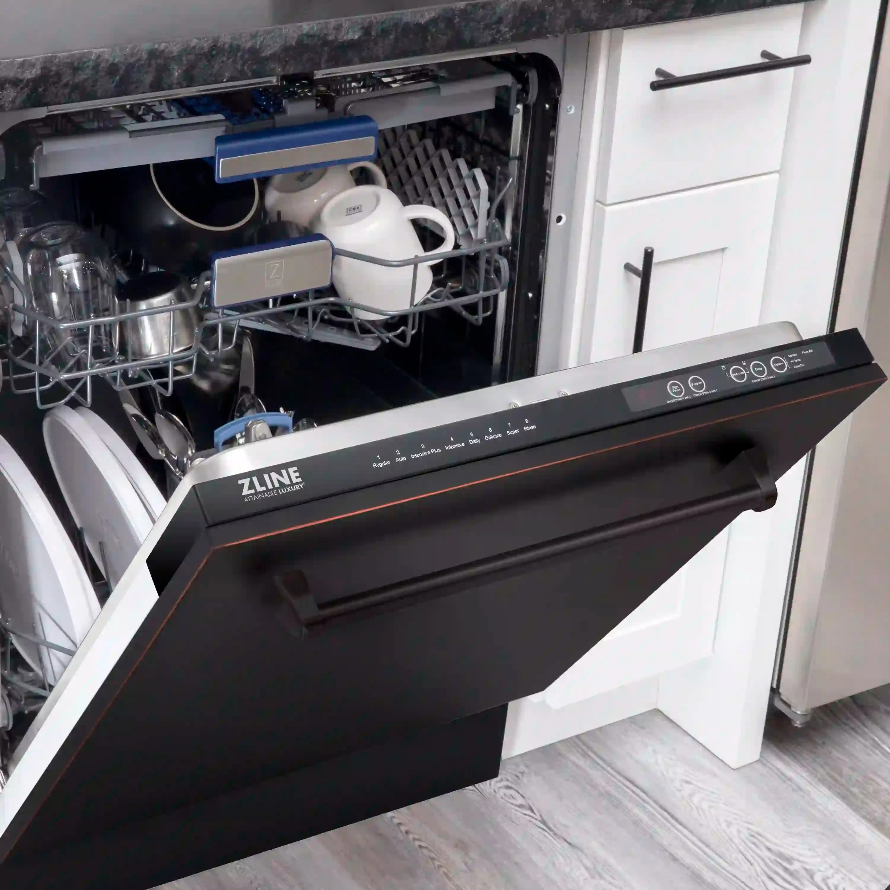 ZLINE 24-Inch Tallac Series 3rd Rack Dishwasher in Oil Rubbed Bronze with Stainless Steel Tub, 51dBa (DWV-ORB-24)