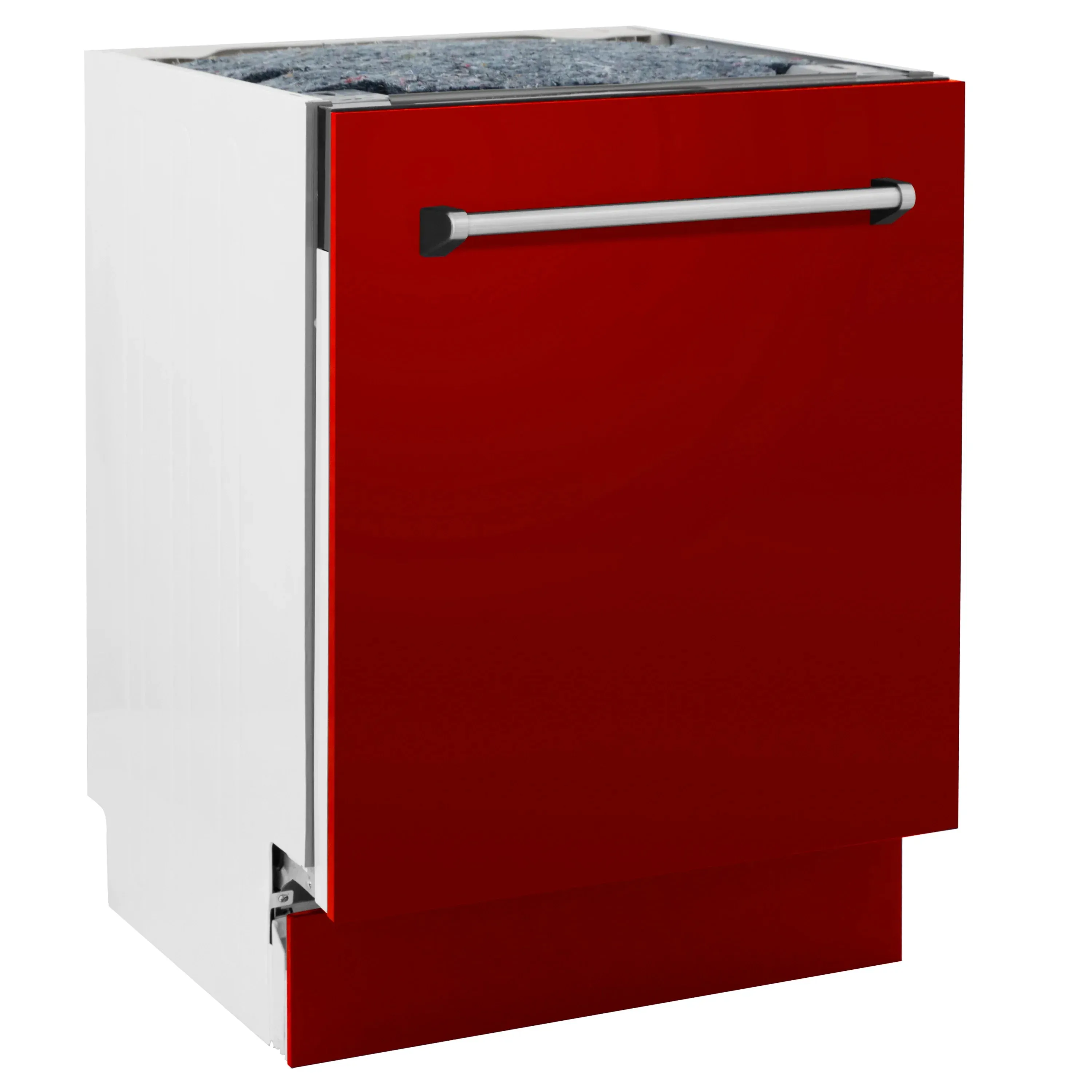 ZLINE 24-Inch Tallac Series 3rd Rack Dishwasher in Red Gloss with Stainless Steel Tub, 51dBa (DWV-RG-24)