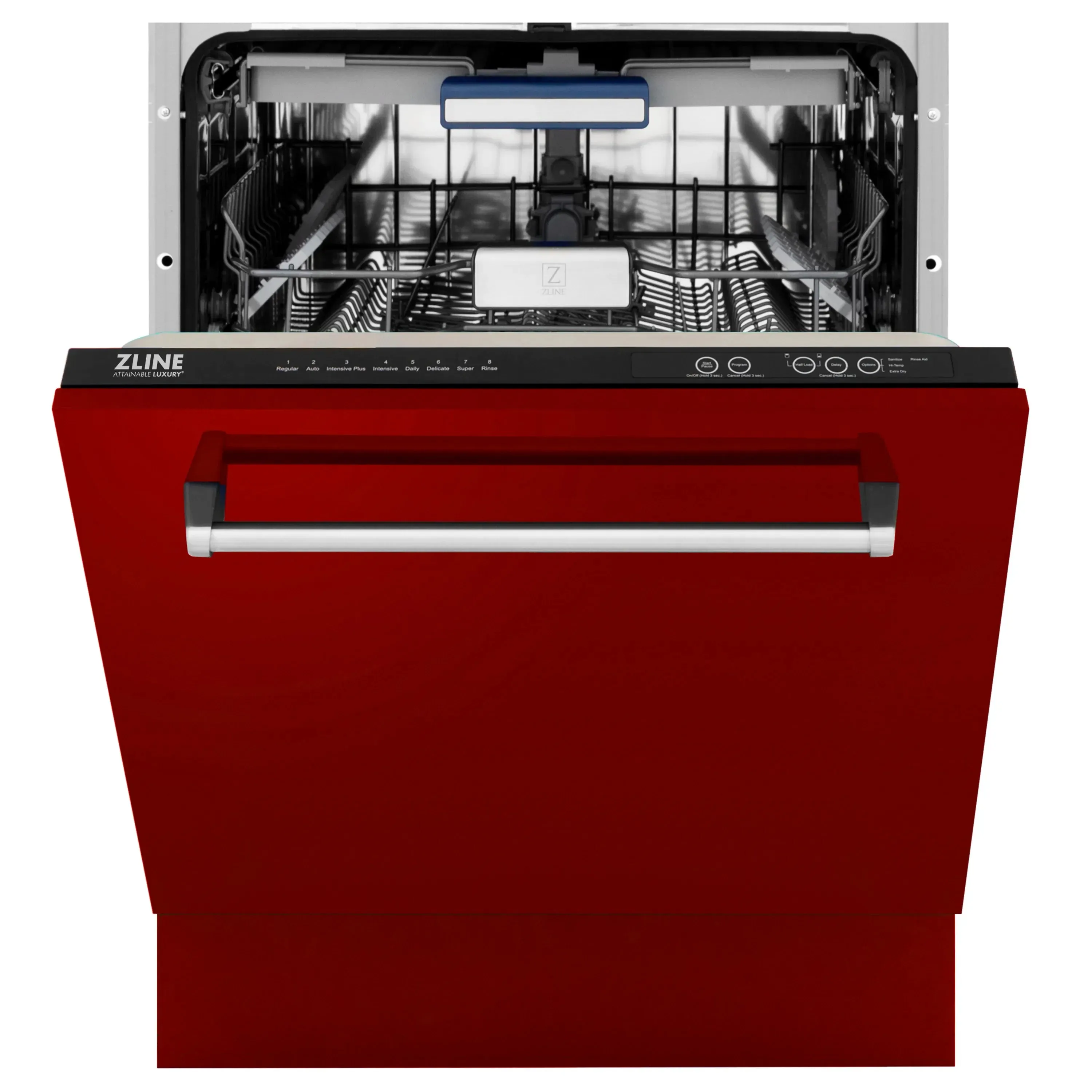 ZLINE 24-Inch Tallac Series 3rd Rack Dishwasher in Red Gloss with Stainless Steel Tub, 51dBa (DWV-RG-24)