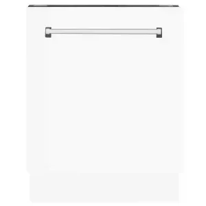 ZLINE 24-Inch Tallac Series 3rd Rack Dishwasher in White Matte with Stainless Steel Tub, 51dBa (DWV-WM-24)