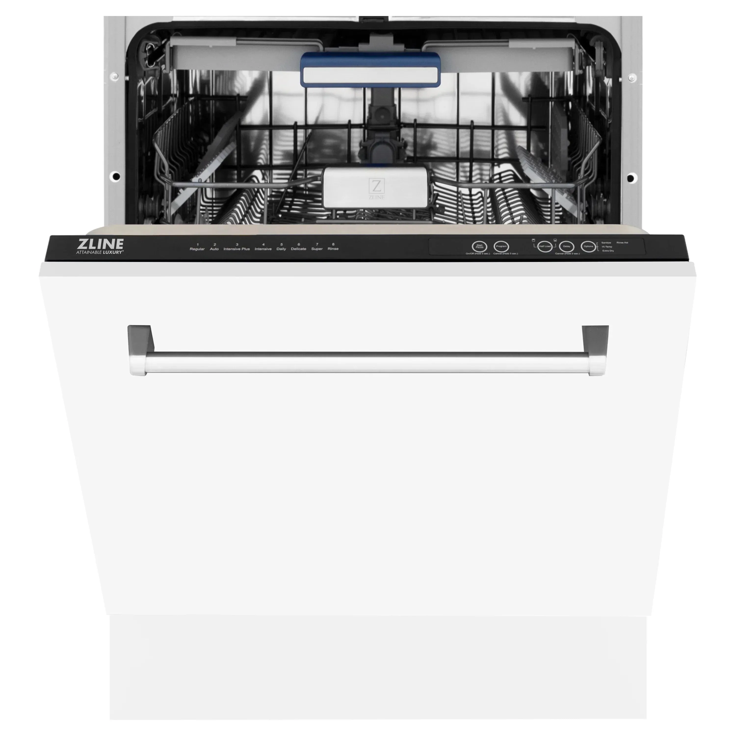 ZLINE 24-Inch Tallac Series 3rd Rack Dishwasher in White Matte with Stainless Steel Tub, 51dBa (DWV-WM-24)
