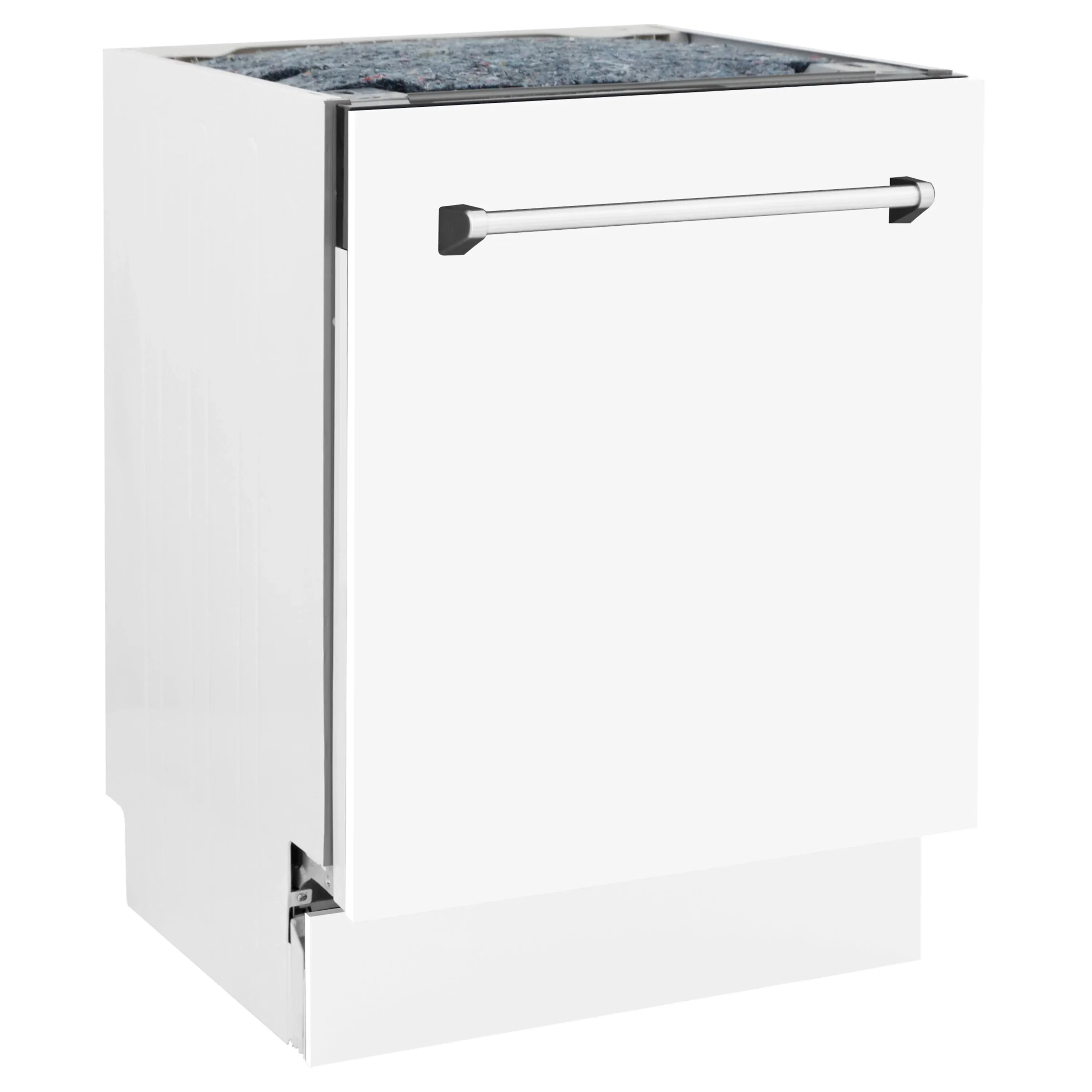 ZLINE 24-Inch Tallac Series 3rd Rack Dishwasher in White Matte with Stainless Steel Tub, 51dBa (DWV-WM-24)