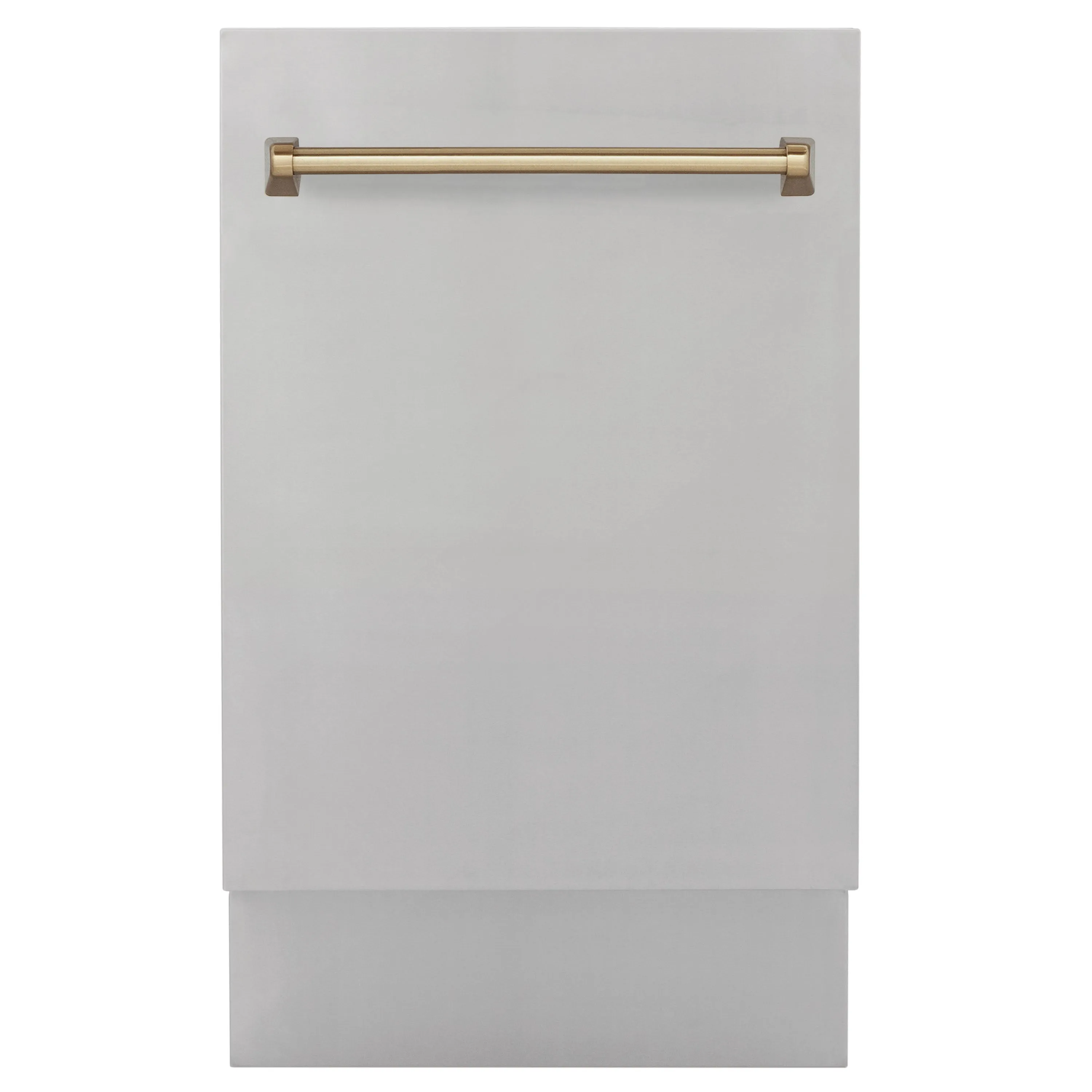 ZLINE Autograph Edition 18-Inch Compact 3rd Rack Top Control Dishwasher in Stainless Steel with Champagne Bronze Handle, 51dBa (DWVZ-304-18-CB)