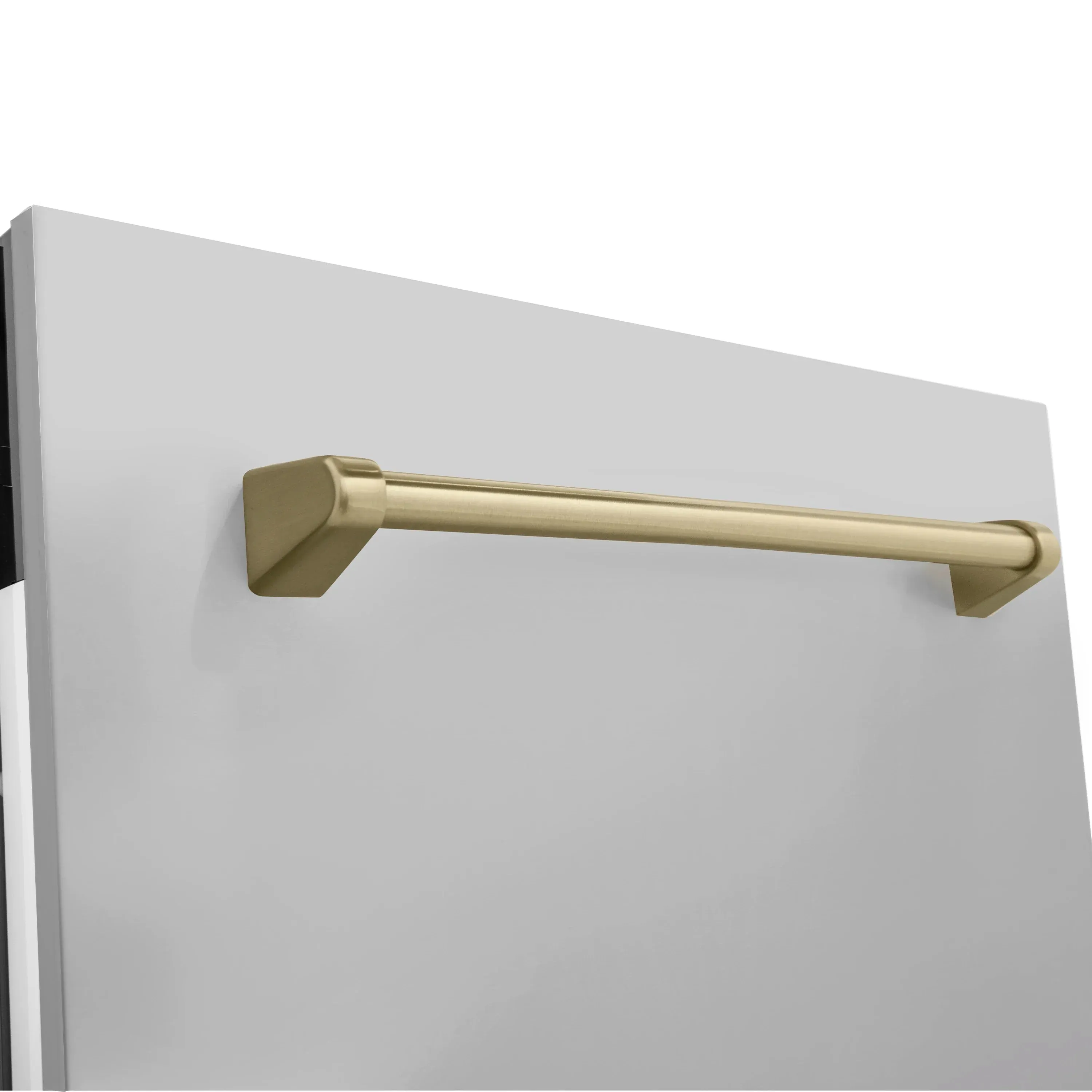 ZLINE Autograph Edition 24-Inch 3rd Rack Top Control Tall Tub Dishwasher in Stainless Steel with Champagne Bronze Handle, 51dBa (DWVZ-304-24-CB)