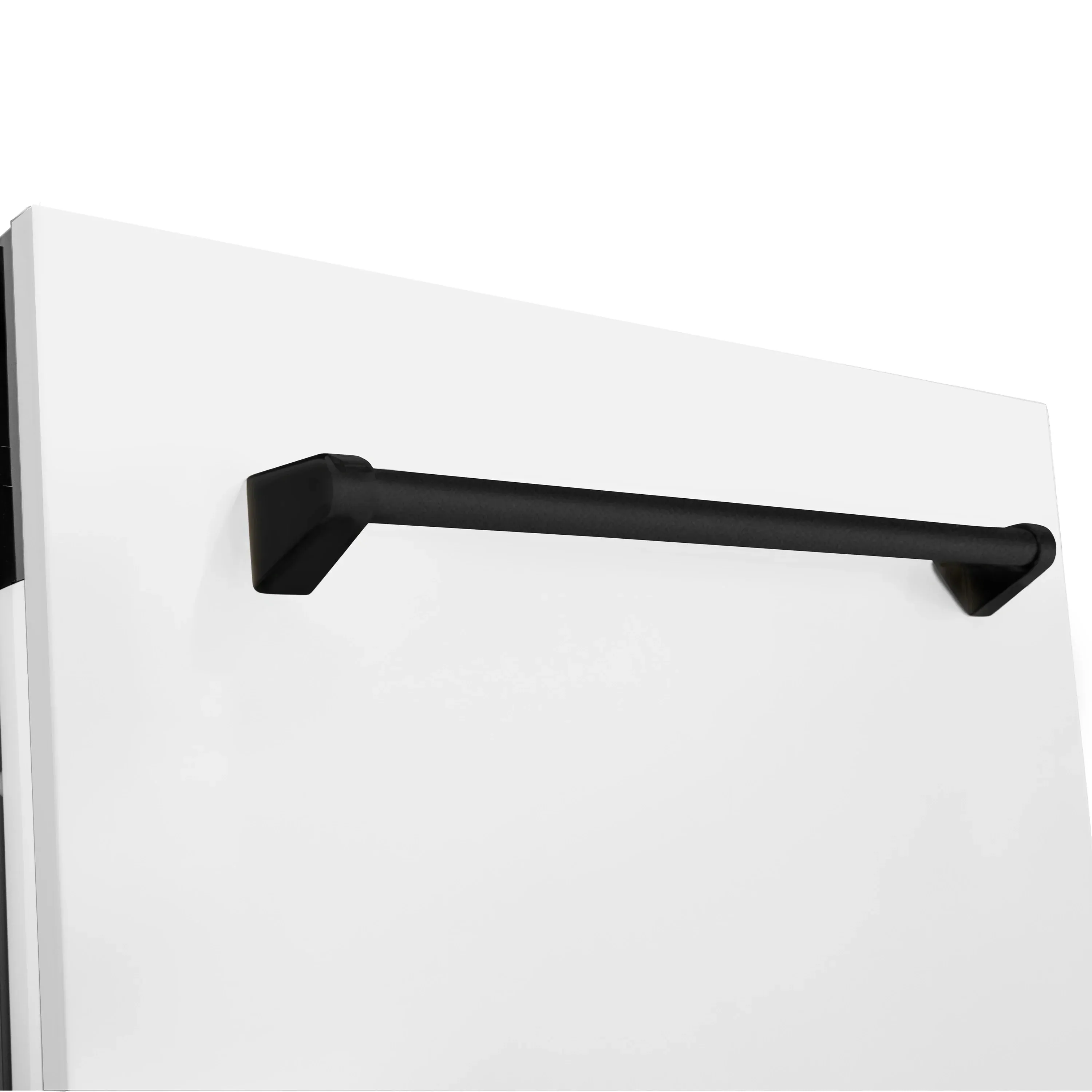 ZLINE Autograph Edition 24-Inch 3rd Rack Top Control Tall Tub Dishwasher in White Matte with Matte Black Handle, 51dBa (DWVZ-WM-24-MB)