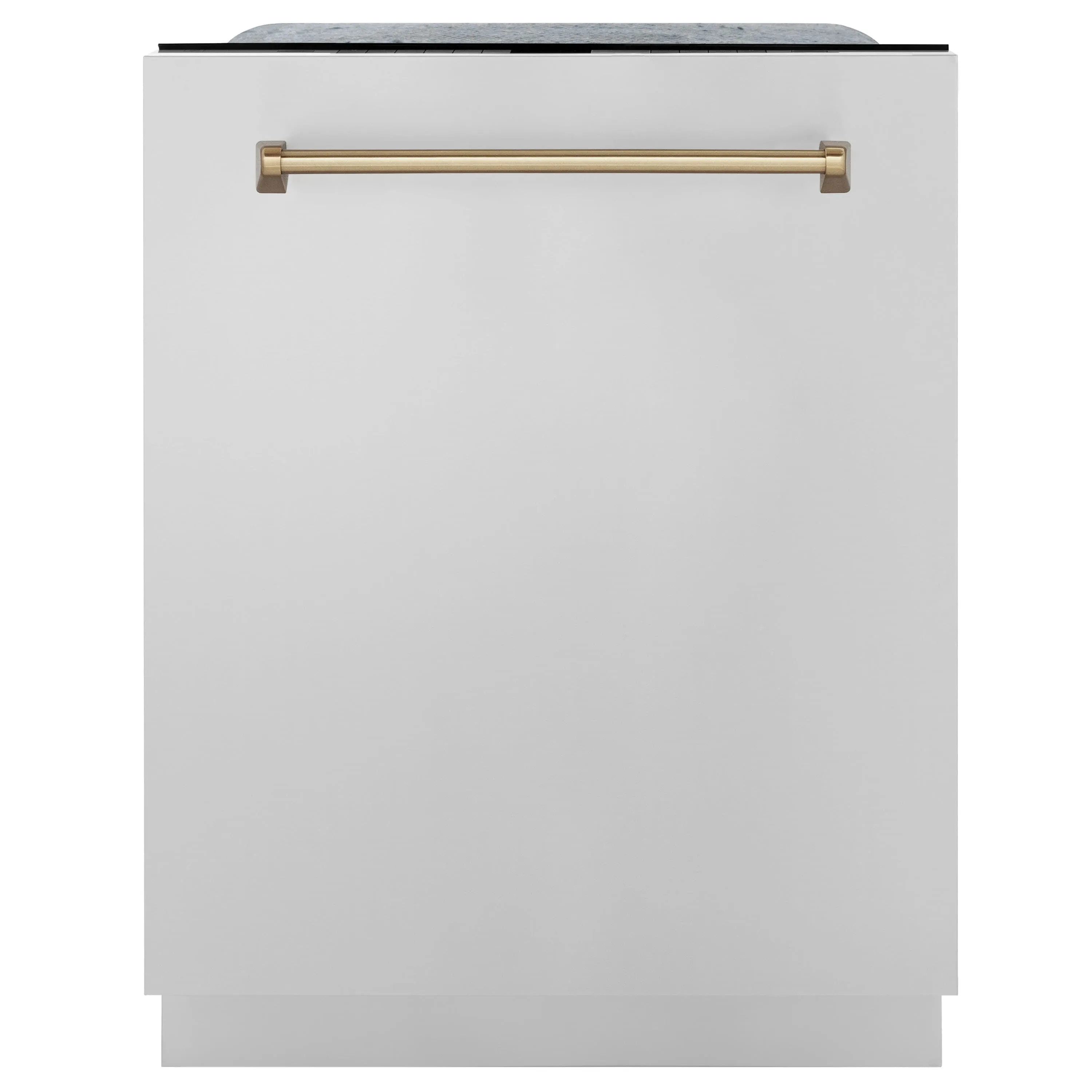 ZLINE Autograph Edition 24-Inch 3rd Rack Top Touch Control  Dishwasher in Stainless Steel with Champagne Bronze Handle, 45 dBa (DWMTZ-304-24-CB)