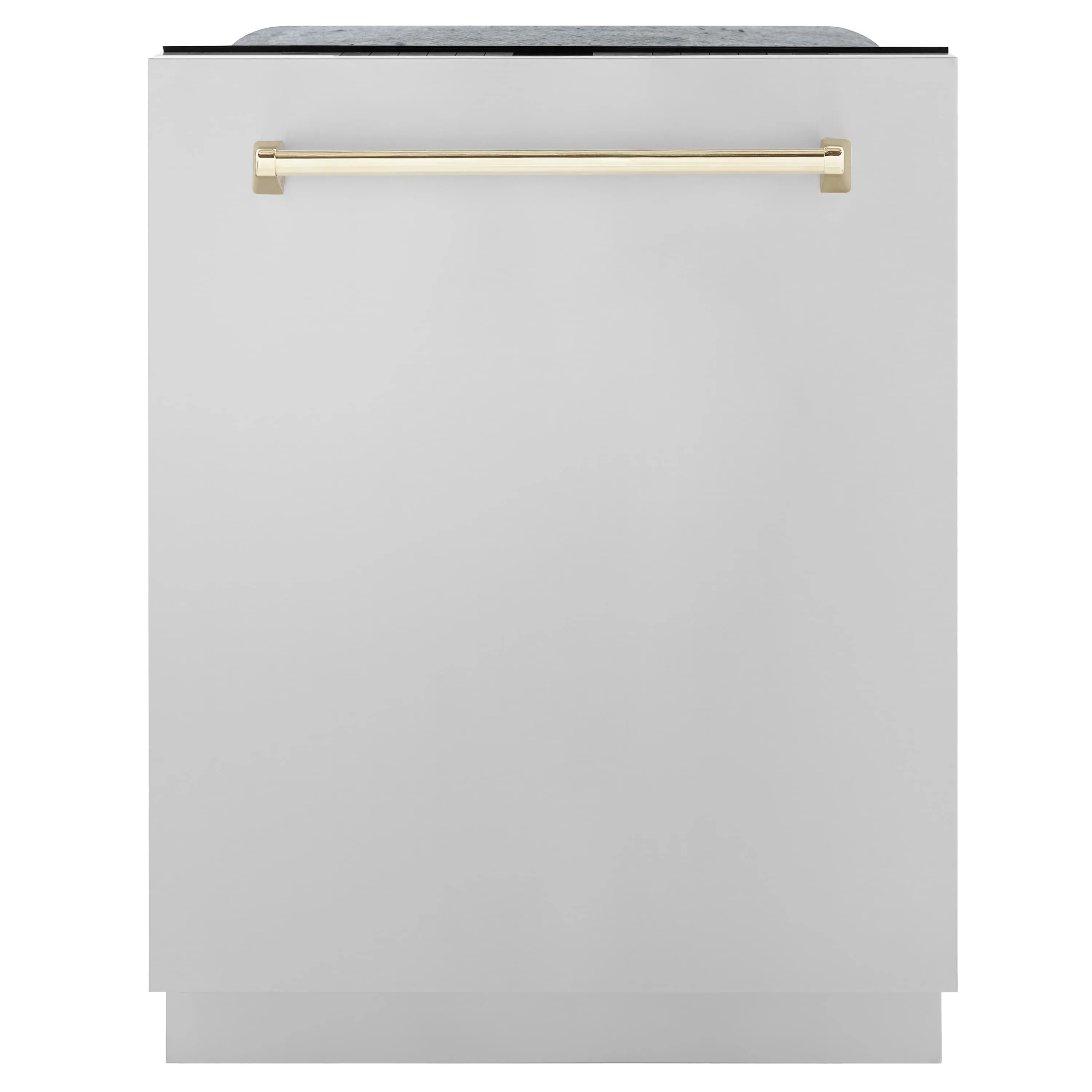 ZLINE Autograph Edition 24-Inch 3rd Rack Top Touch Control  Dishwasher in Stainless Steel with Gold Handle, 45 dBa (DWMTZ-304-24-G)