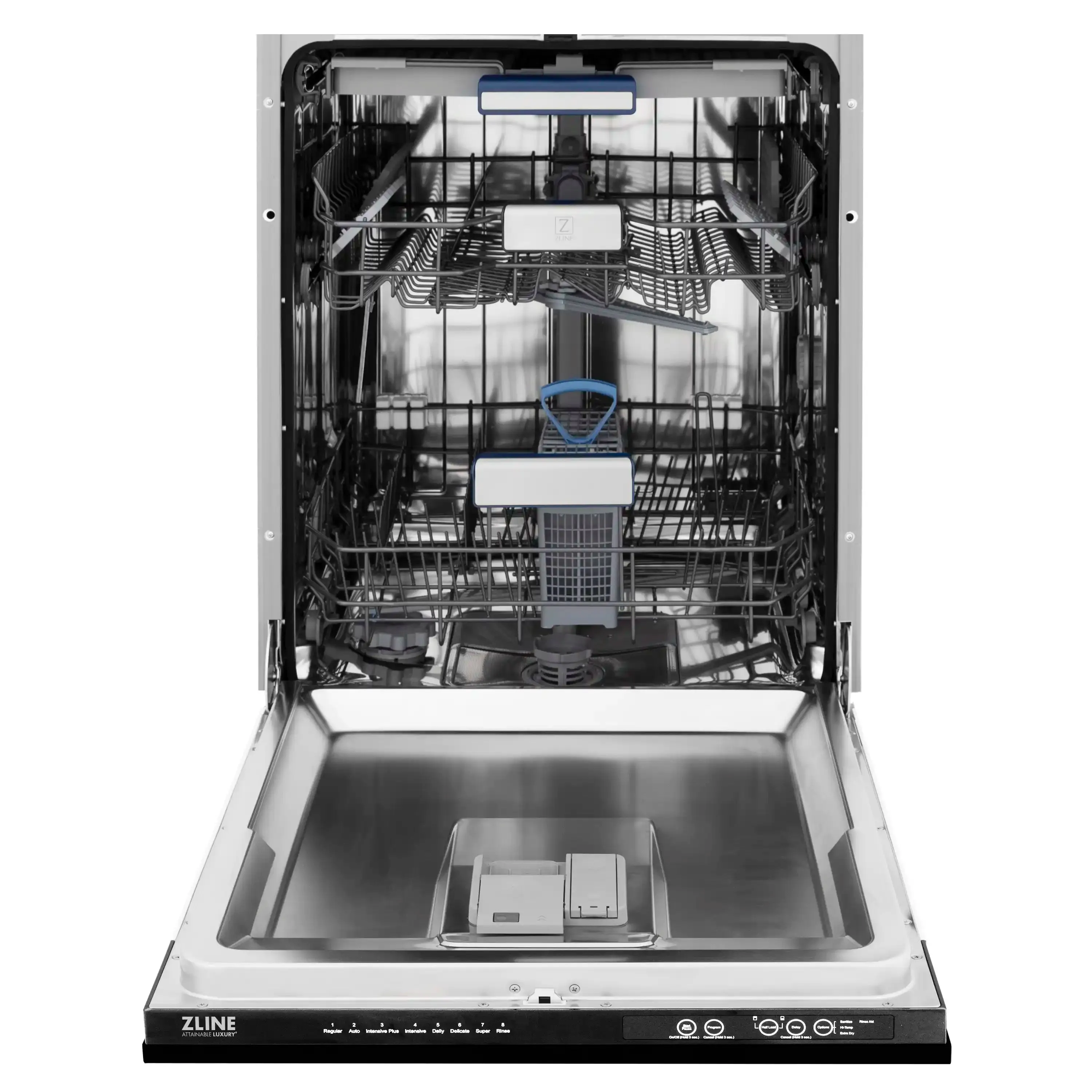 ZLINE Autograph Edition 24-Inch Tall Tub Dishwasher in Black Stainless Steel with Champagne Bronze Handle (DWVZ-BS-24-CB)